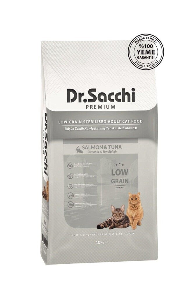 Dr.sacchi Premium Düşük Tahıllı Kısır Kedi Maması 10 KG | SRC: Barcode: 8690286591655